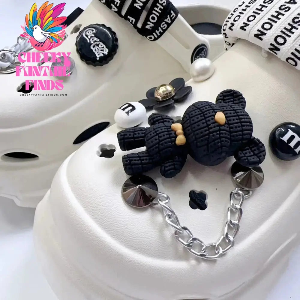 Shoe Charms DIY Cute 3D Bear Chain Detachable Decoration Buckle for Hole Shoe Charm Accessories Kids Party Girls Gift Cheeky Fantail Finds