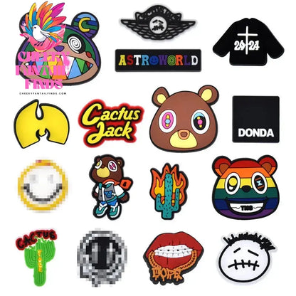 Shoe Charms PVC MAX size flower monster face clothes dress for Clogs Sandals Decoration Accessories buckles unisex Boys Gifts Cheeky Fantail Finds