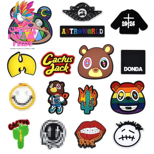 Shoe Charms PVC MAX size flower monster face clothes dress for Clogs Sandals Decoration Accessories buckles unisex Boys Gifts Cheeky Fantail Finds