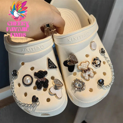 Shoe Charms for Crocs DIY Fashion Silver Bear Metal Shoe Buckle Decoration for Croc Shoe Charm Accessories Kids Party Girls Gift Cheeky Fantail Finds