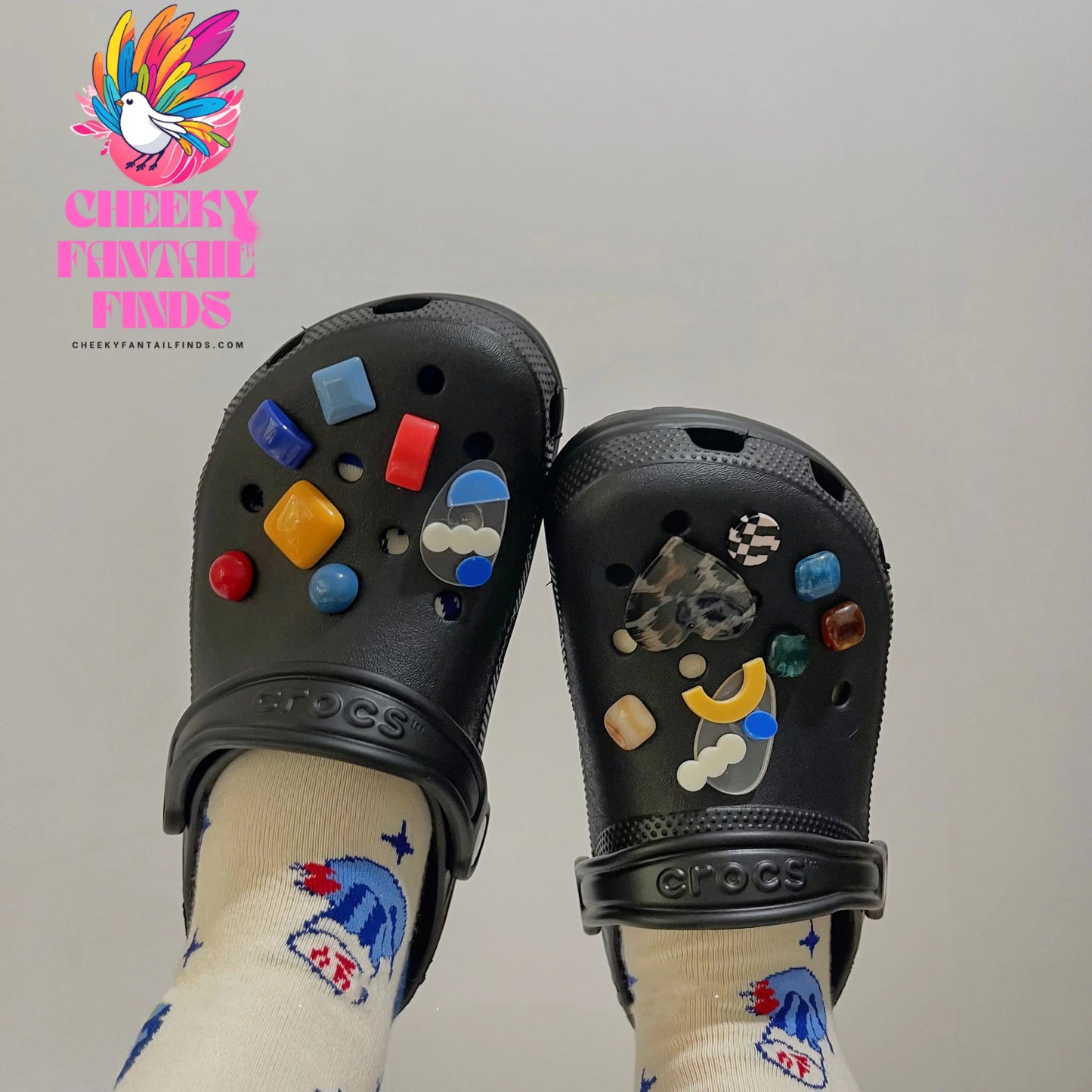 Shoe Flower Irregular Geometric Patch Accessories Cheeky Fantail Finds