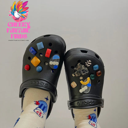 Shoe Flower Irregular Geometric Patch Accessories Cheeky Fantail Finds