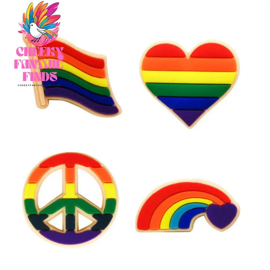 Shoes Accessories PVC Rainbow Flag Shoe Buckle Cute Cartoon Cheeky Fantail Finds
