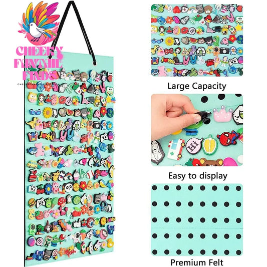 Shoes Charms Display Shoe Charms Organizer With 180 Holes Badge Storage Hanging Holder Shoe Decor Storage Bag Jewelry Display Cheeky Fantail Finds
