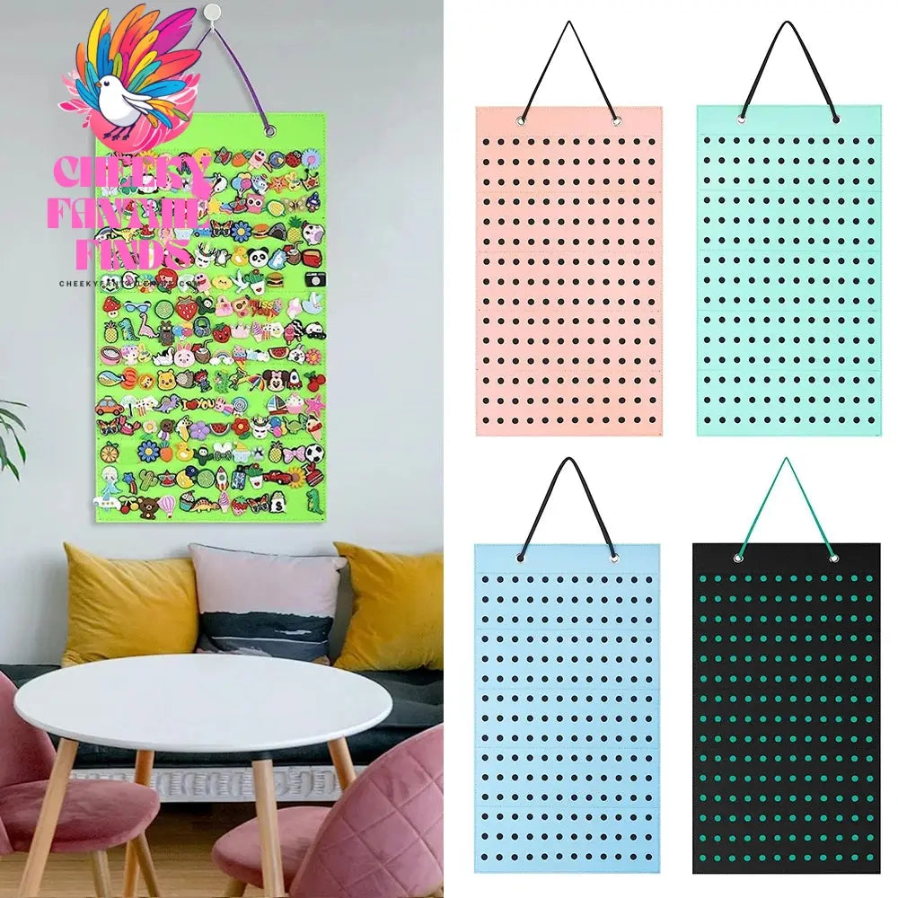 Shoes Charms Display Shoe Charms Organizer With 180 Holes Badge Storage Hanging Holder Shoe Decor Storage Bag Jewelry Display Cheeky Fantail Finds