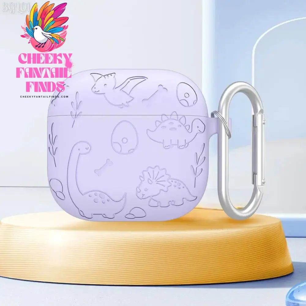 Silicone Case Protector Drop Protection Engraved Flower Dinosaur Case Full Protective Case for Airpod 4th Gen Charging Case 2024 Cheeky Fantail Finds