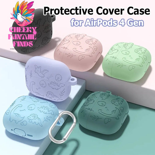 Silicone Case Protector Drop Protection Soft Silicone Case Shockproof Cute Case Cover Scratch Resistant for AirPods 4 Gen (2024) Cheeky Fantail Finds