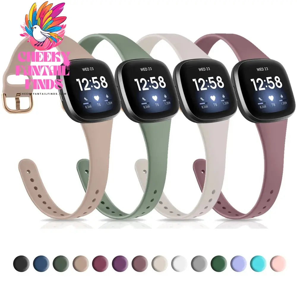Silicone Silm Strap For Fitbit Versa 3/Versa 4 Band Bracelet For Fitbit Sense/Sense 2 Watchband Wristband Replacement Cheeky Fantail Finds
