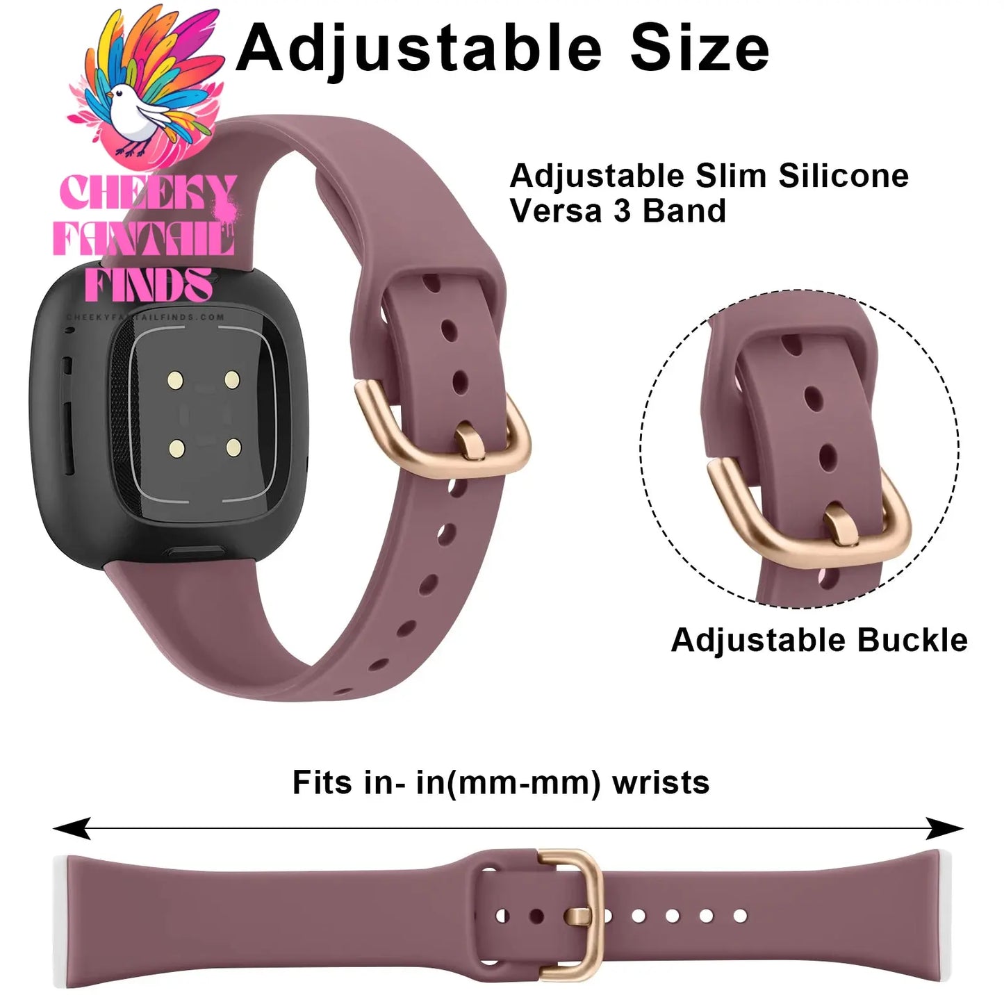 Silicone Silm Strap For Fitbit Versa 3/Versa 4 Band Bracelet For Fitbit Sense/Sense 2 Watchband Wristband Replacement Cheeky Fantail Finds