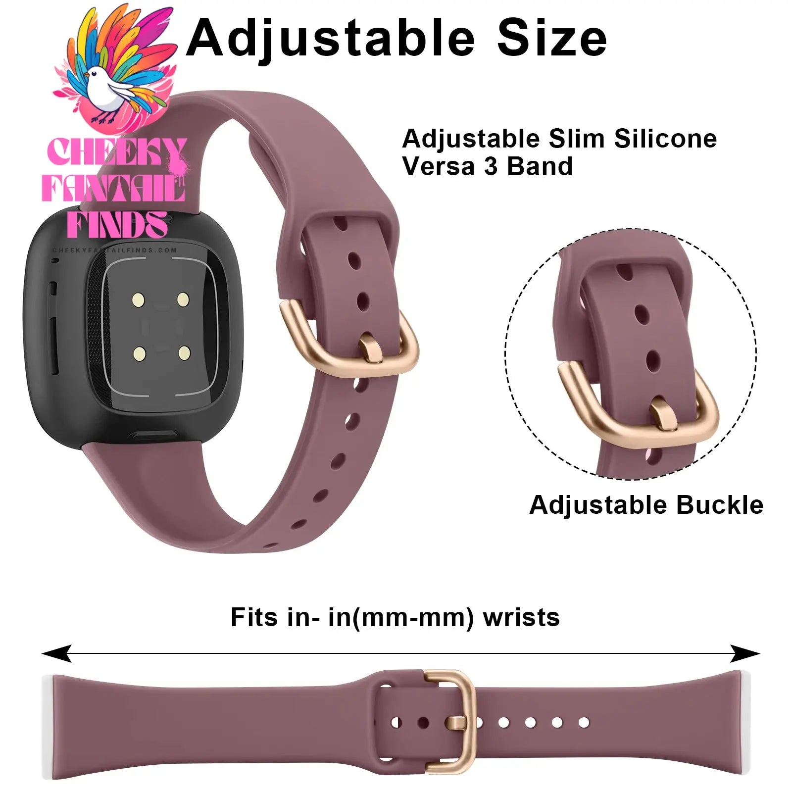 Silicone Silm Strap For Fitbit Versa 3/Versa 4 Band Bracelet For Fitbit Sense/Sense 2 Watchband Wristband Replacement Cheeky Fantail Finds