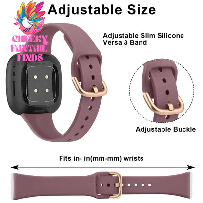 Silicone Silm Strap For Fitbit Versa 3/Versa 4 Band Bracelet For Fitbit Sense/Sense 2 Watchband Wristband Replacement Cheeky Fantail Finds
