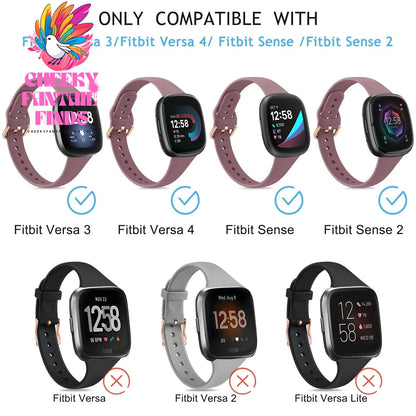 Silicone Silm Strap For Fitbit Versa 3/Versa 4 Band Bracelet For Fitbit Sense/Sense 2 Watchband Wristband Replacement Cheeky Fantail Finds