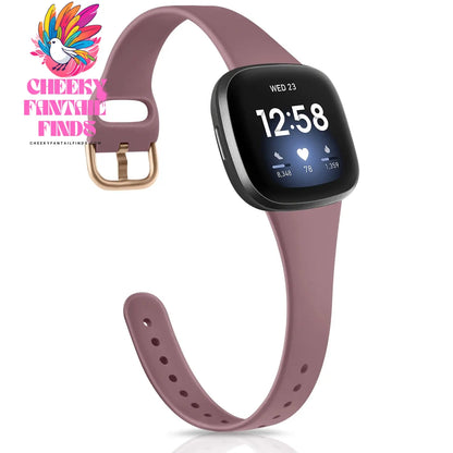Silicone Silm Strap For Fitbit Versa 3/Versa 4 Band Bracelet For Fitbit Sense/Sense 2 Watchband Wristband Replacement Cheeky Fantail Finds