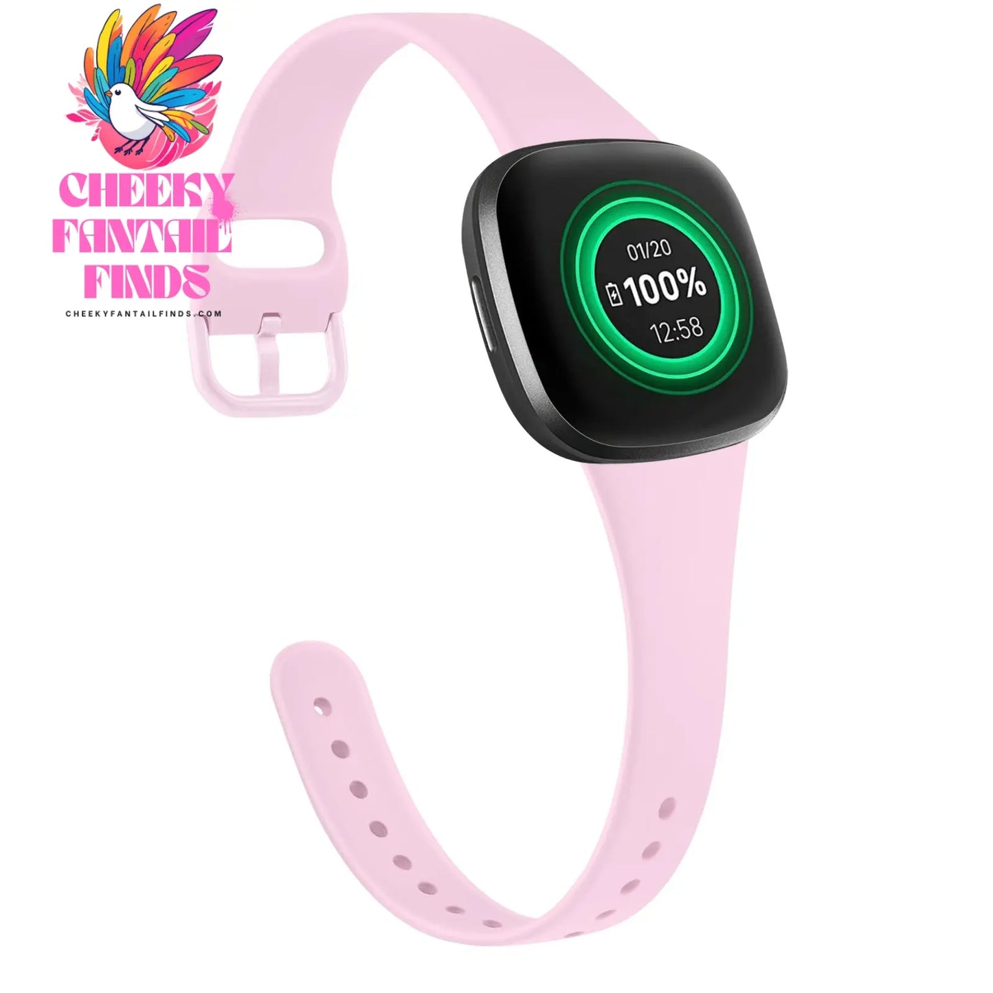 Silicone Silm Strap For Fitbit Versa 3/Versa 4 Band Bracelet For Fitbit Sense/Sense 2 Watchband Wristband Replacement Cheeky Fantail Finds