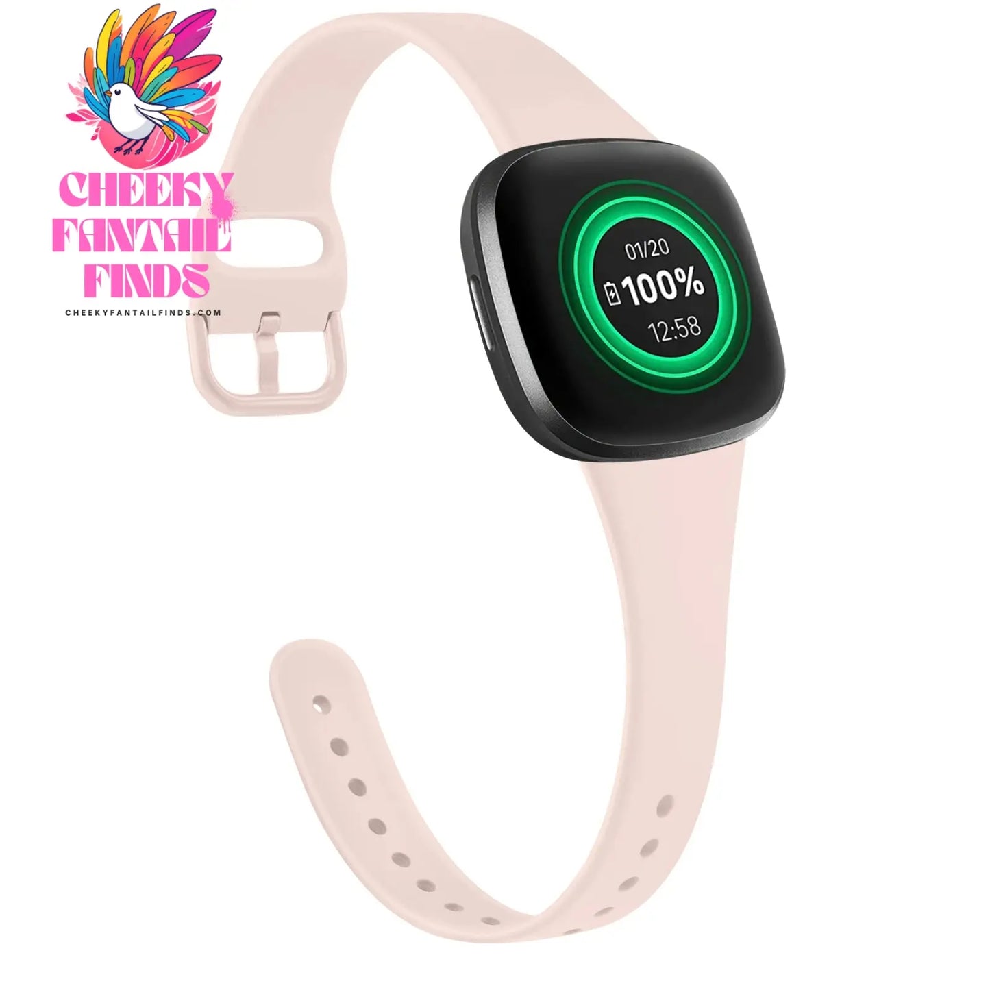 Silicone Silm Strap For Fitbit Versa 3/Versa 4 Band Bracelet For Fitbit Sense/Sense 2 Watchband Wristband Replacement Cheeky Fantail Finds
