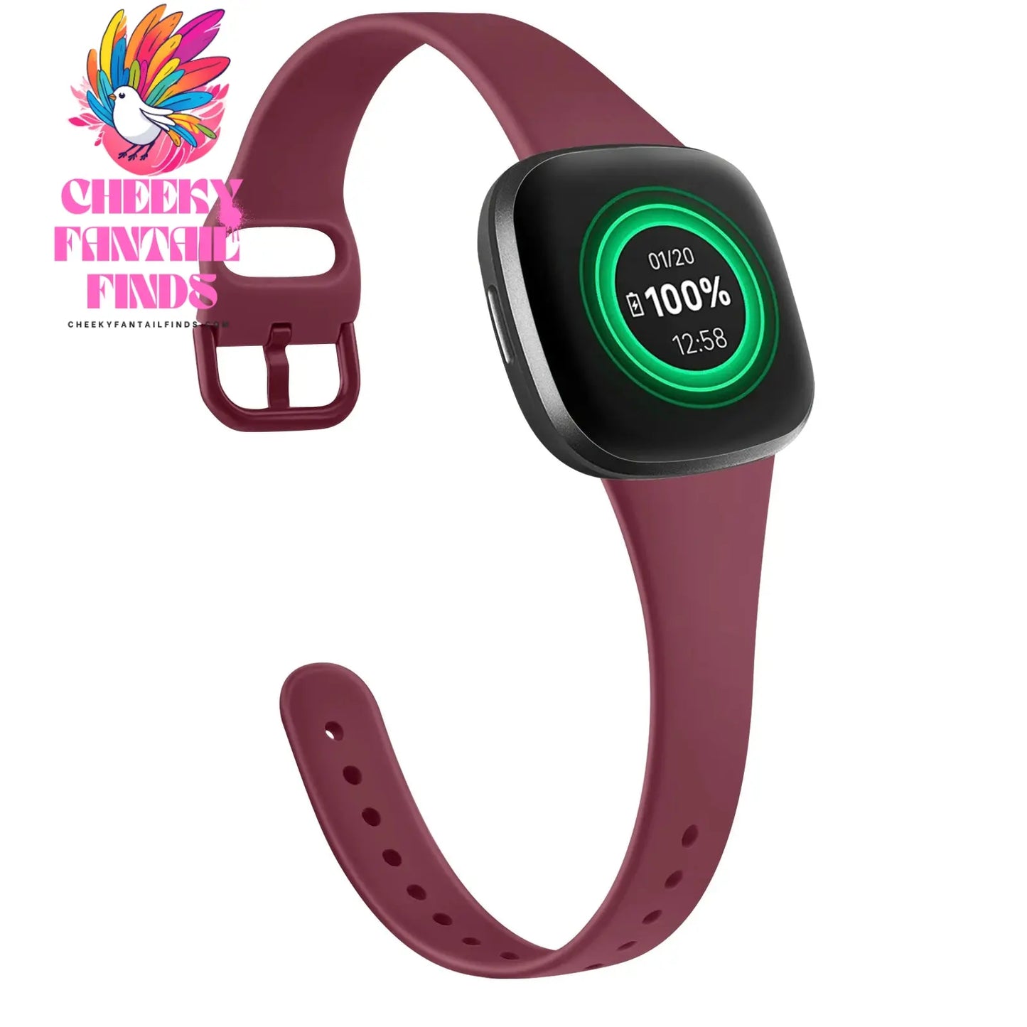 Silicone Silm Strap For Fitbit Versa 3/Versa 4 Band Bracelet For Fitbit Sense/Sense 2 Watchband Wristband Replacement Cheeky Fantail Finds