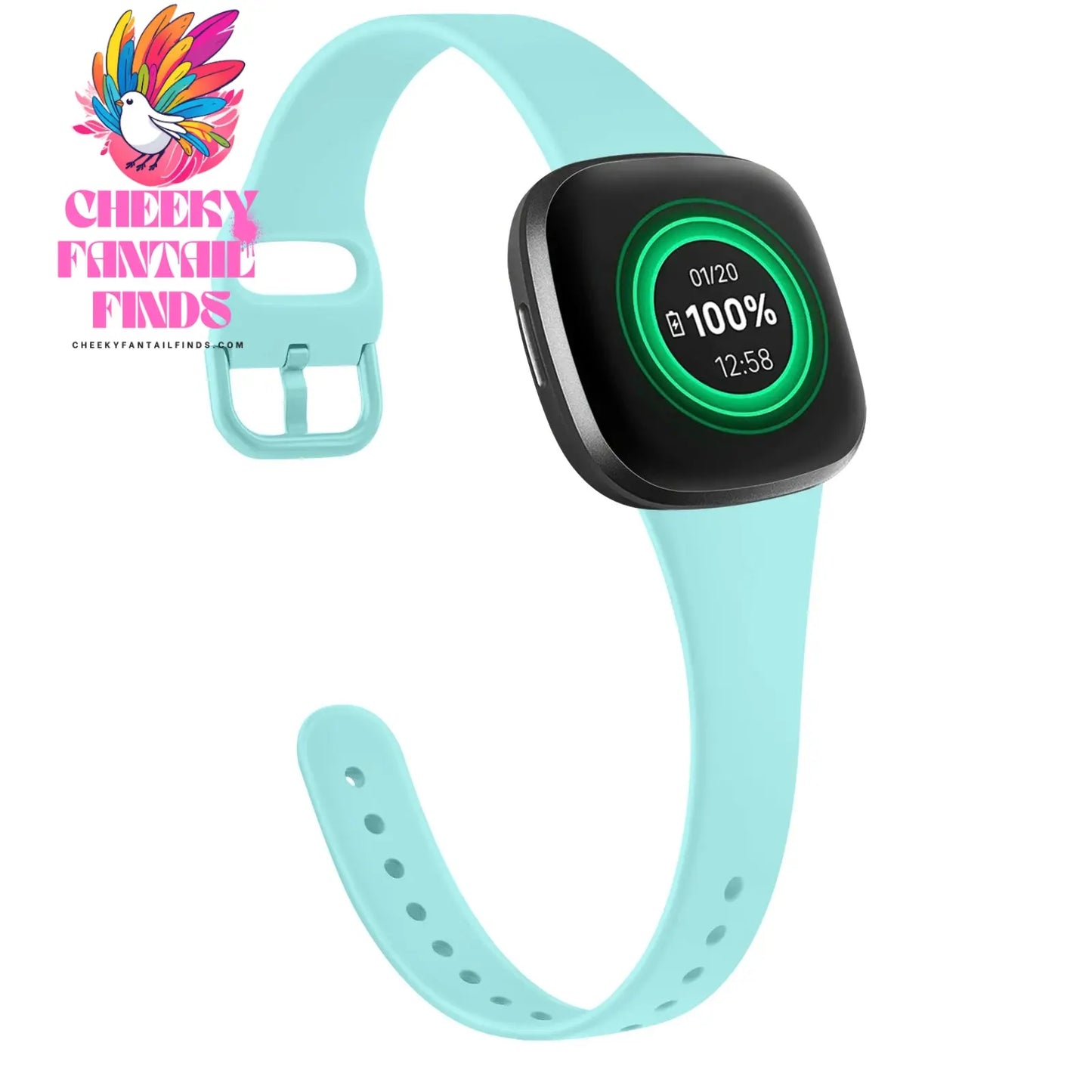 Silicone Silm Strap For Fitbit Versa 3/Versa 4 Band Bracelet For Fitbit Sense/Sense 2 Watchband Wristband Replacement Cheeky Fantail Finds