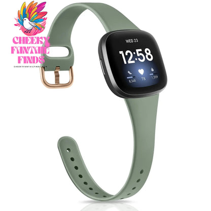 Silicone Silm Strap For Fitbit Versa 3/Versa 4 Band Bracelet For Fitbit Sense/Sense 2 Watchband Wristband Replacement Cheeky Fantail Finds
