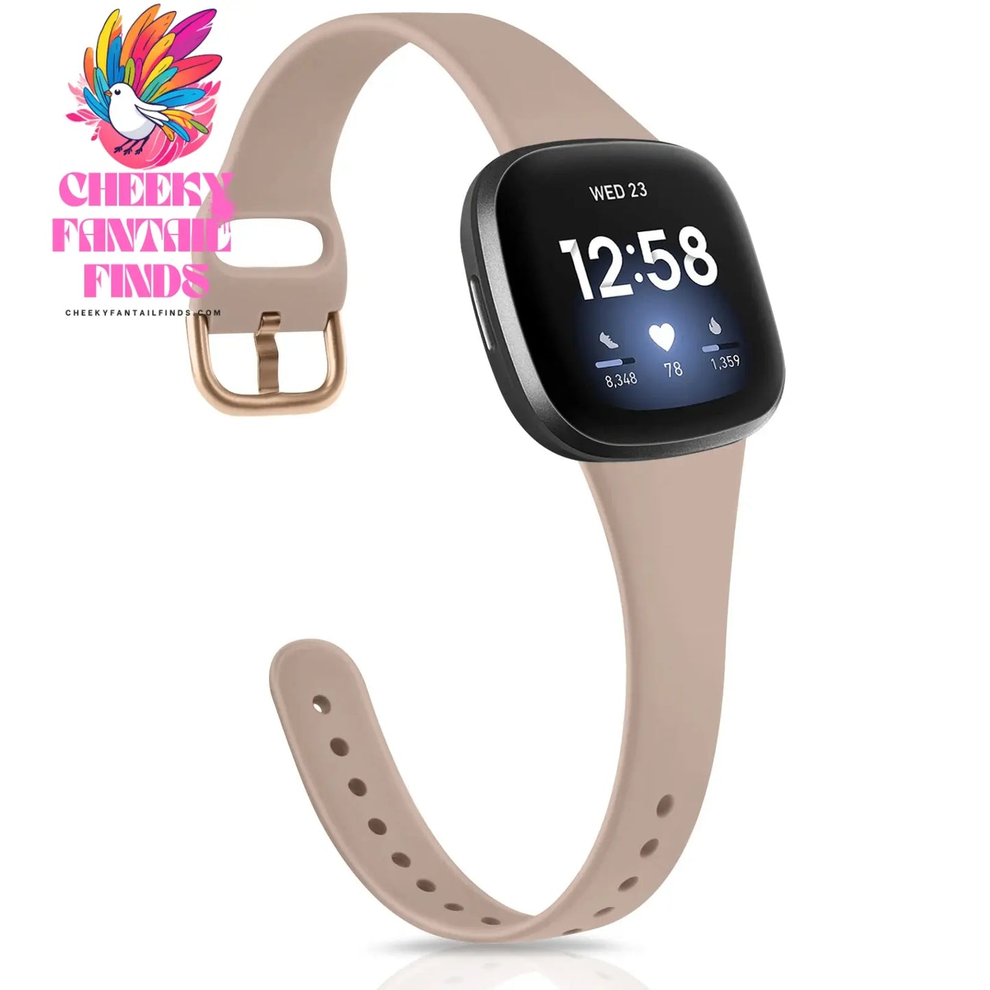 Silicone Silm Strap For Fitbit Versa 3/Versa 4 Band Bracelet For Fitbit Sense/Sense 2 Watchband Wristband Replacement Cheeky Fantail Finds