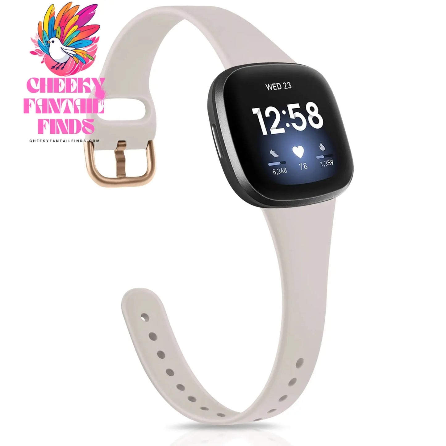 Silicone Silm Strap For Fitbit Versa 3/Versa 4 Band Bracelet For Fitbit Sense/Sense 2 Watchband Wristband Replacement Cheeky Fantail Finds