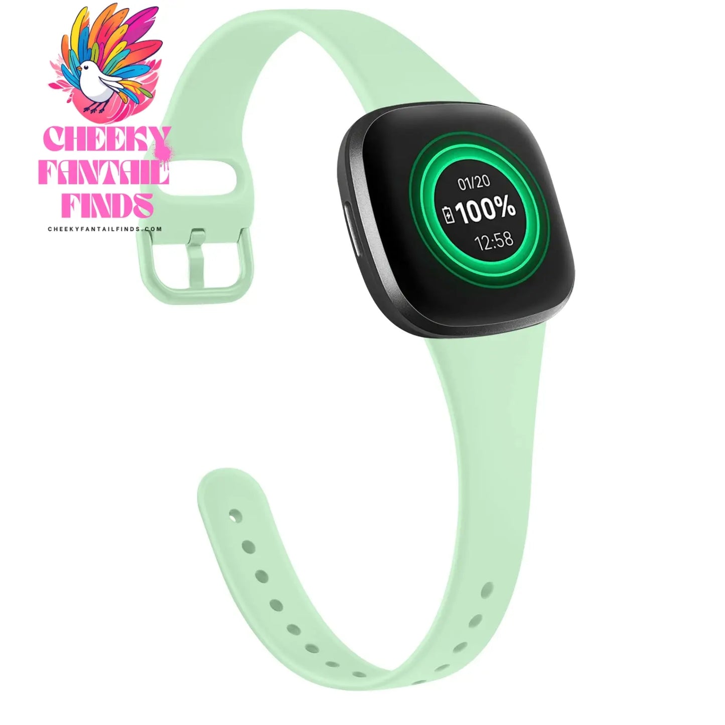 Silicone Silm Strap For Fitbit Versa 3/Versa 4 Band Bracelet For Fitbit Sense/Sense 2 Watchband Wristband Replacement Cheeky Fantail Finds