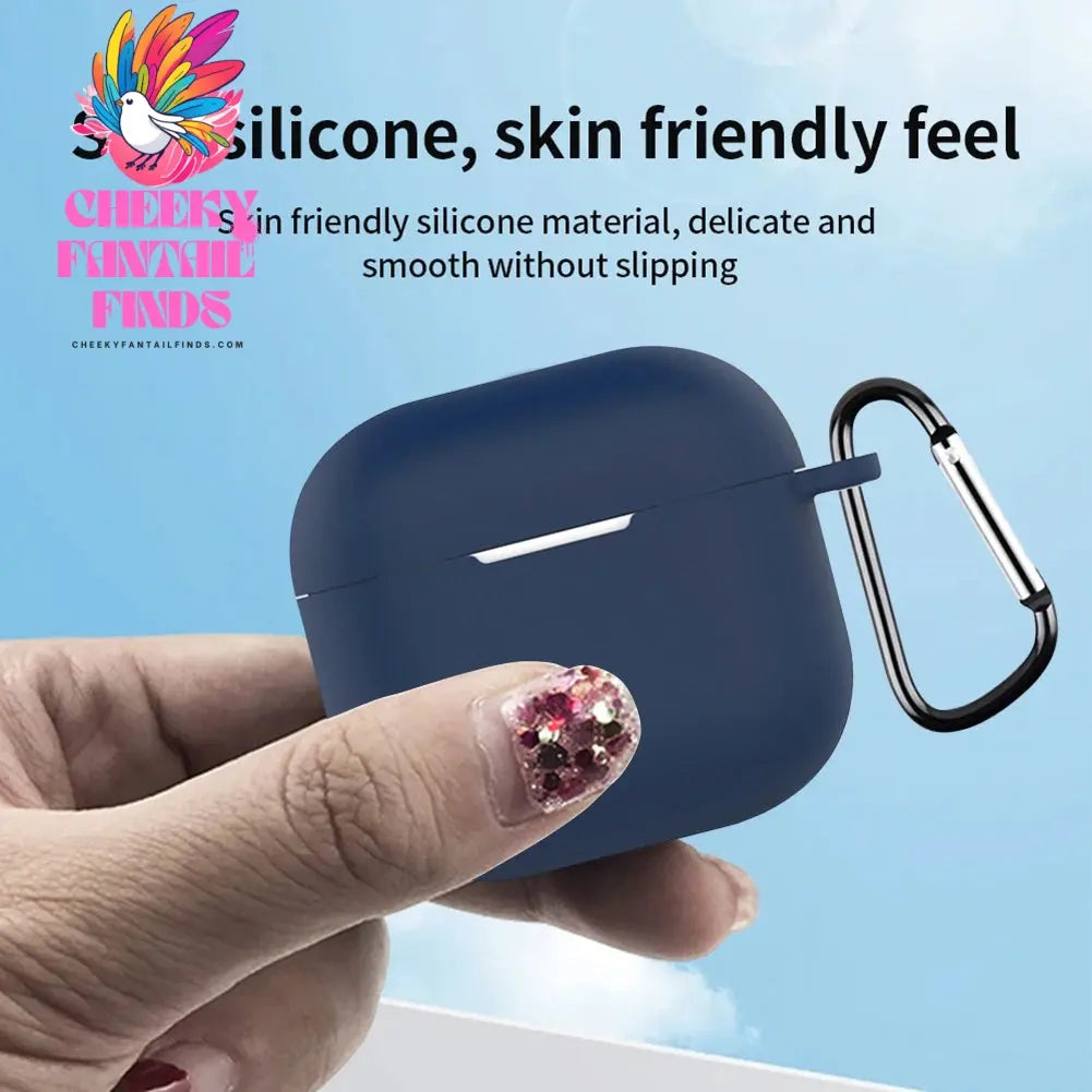 Silicone Soft Earphone Case Cover Shockproof Protector Cover with Carabiner Protective Shell Skin Box for Apple Airpods 4 (2024) Cheeky Fantail Finds