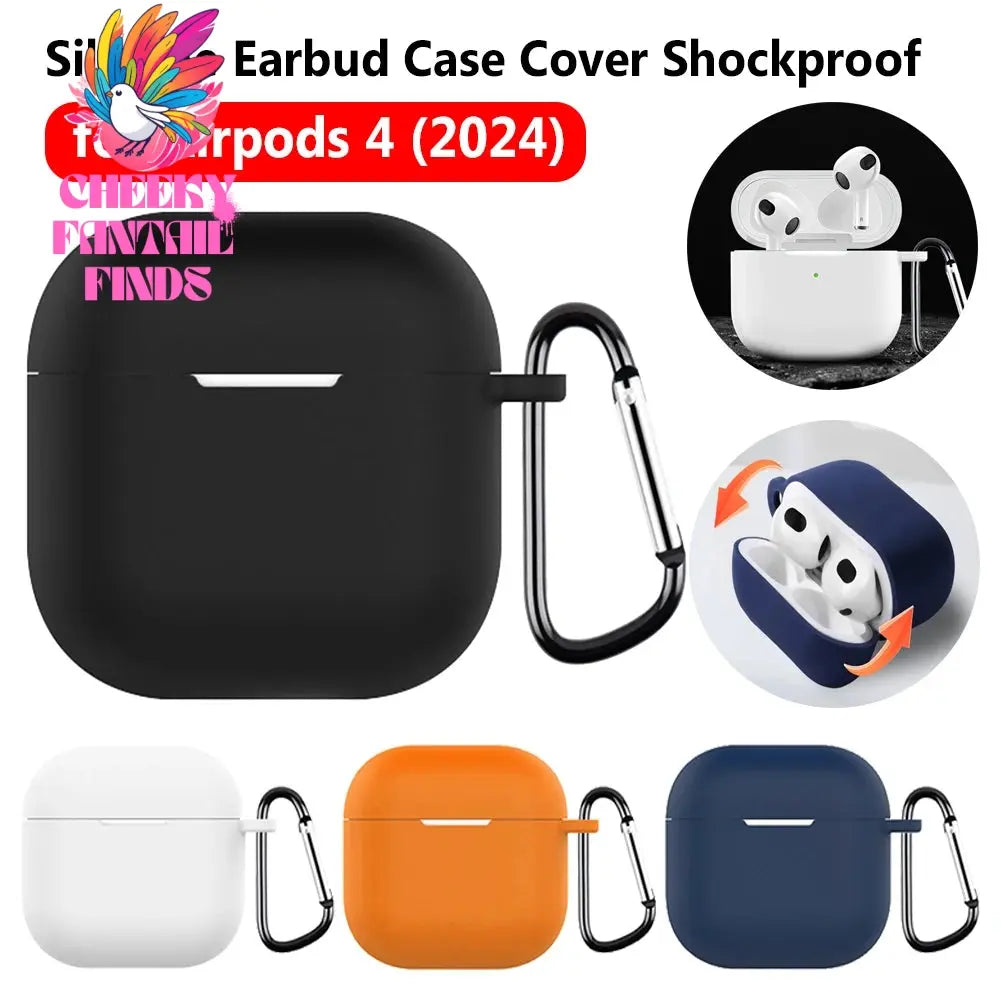 Silicone Soft Wireless BT Earphones Case Protective Cover Shockproof Earbud Case Cover for Airpods 4 (2024) Earphone Accessories Cheeky Fantail Finds