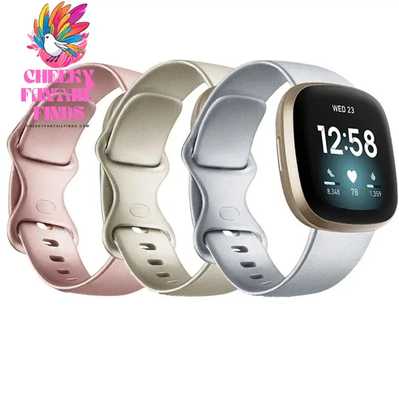 Silicone Sport Band for Fitbit Versa 3 Silicone Strap for Fitbit Sense Wristband Replacement Smartwatch Bracelet RosePink Gold Cheeky Fantail Finds