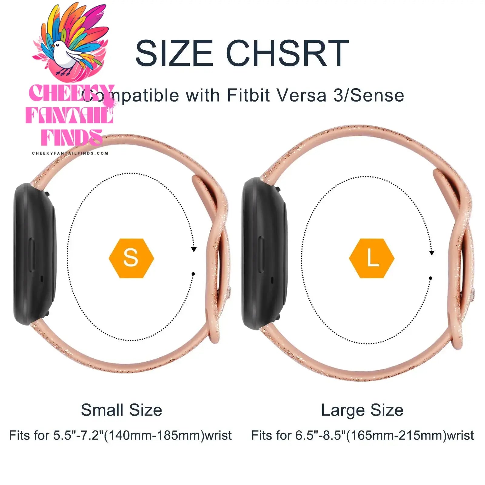 Silicone Sport Band for Fitbit Versa 3 Silicone Strap for Fitbit Sense Wristband Replacement Smartwatch Bracelet RosePink Gold Cheeky Fantail Finds