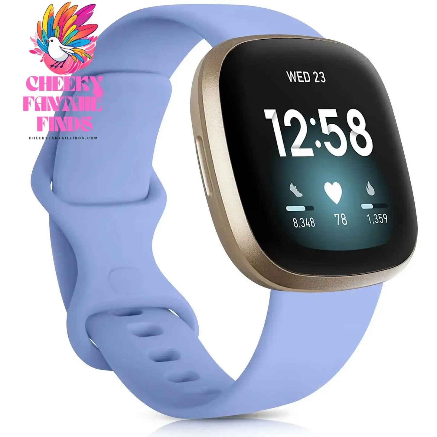 Silicone Sport Band for Fitbit Versa 3 Silicone Strap for Fitbit Sense Wristband Replacement Smartwatch Bracelet RosePink Gold Cheeky Fantail Finds