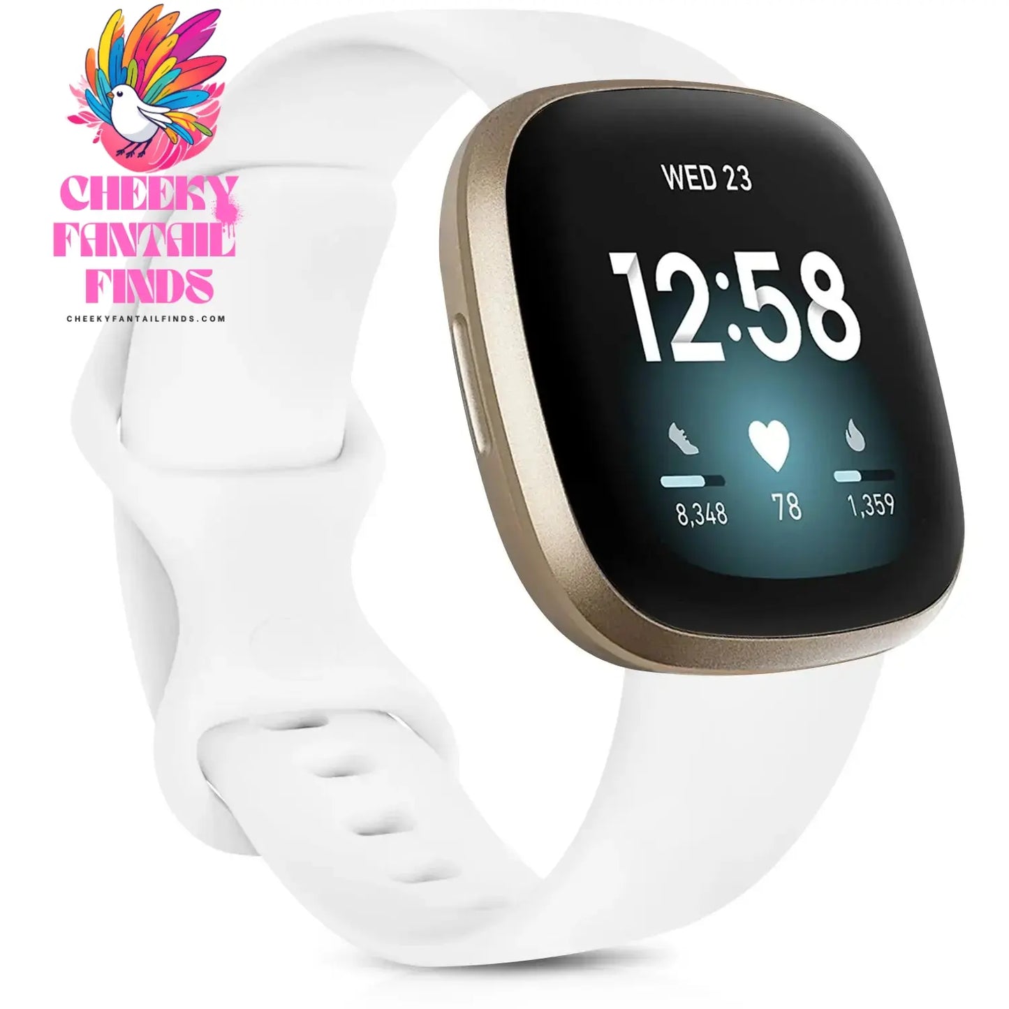 Silicone Sport Band for Fitbit Versa 3 Silicone Strap for Fitbit Sense Wristband Replacement Smartwatch Bracelet RosePink Gold Cheeky Fantail Finds