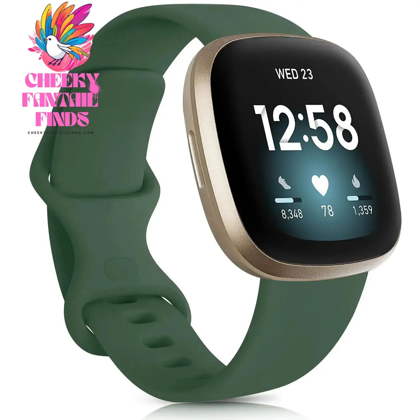 Silicone Sport Band for Fitbit Versa 3 Silicone Strap for Fitbit Sense Wristband Replacement Smartwatch Bracelet RosePink Gold Cheeky Fantail Finds