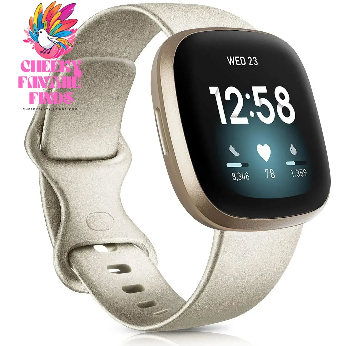 Silicone Sport Band for Fitbit Versa 3 Silicone Strap for Fitbit Sense Wristband Replacement Smartwatch Bracelet RosePink Gold Cheeky Fantail Finds
