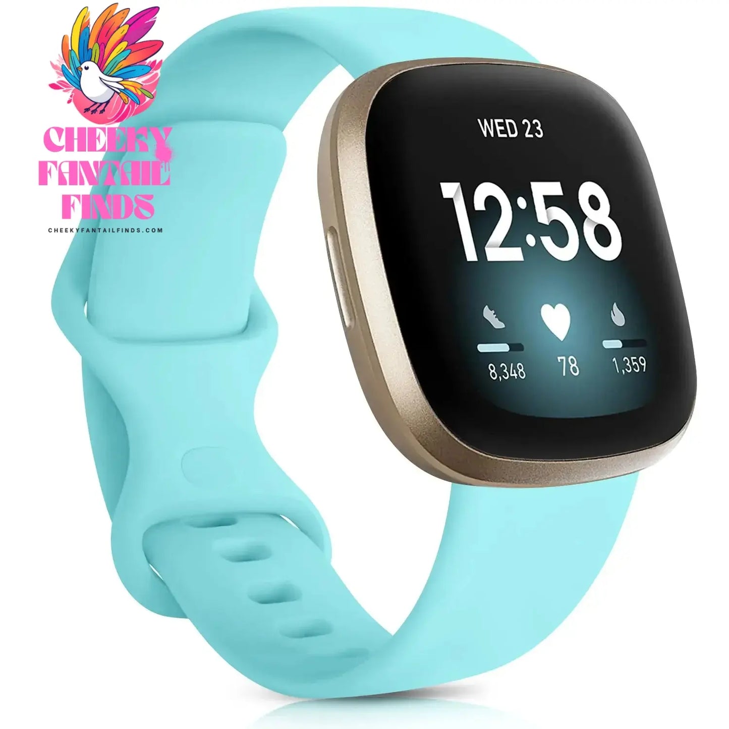 Silicone Sport Band for Fitbit Versa 3 Silicone Strap for Fitbit Sense Wristband Replacement Smartwatch Bracelet RosePink Gold Cheeky Fantail Finds