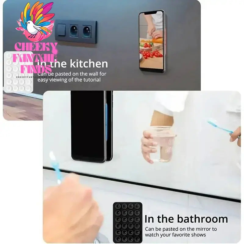 Silicone Suction Phone Case Mount Non Slip Suction Cup Phone Stand Mixed Color Silicone Phone Holder for Selfies and Videos Cheeky Fantail Finds
