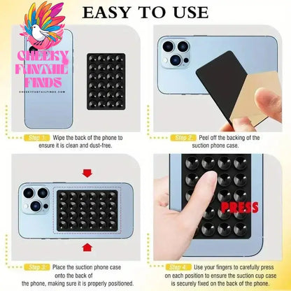 Silicone Suction Phone Case Mount Non Slip Suction Cup Phone Stand Mixed Color Silicone Phone Holder for Selfies and Videos Cheeky Fantail Finds