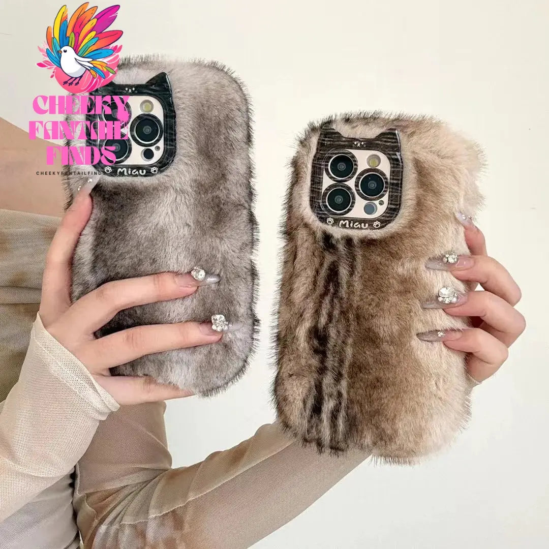 Simple And Luxurious Style, Soft Mink Fur Plush Winter Version Suitable For Apple IPhone 13Promax 12Pro 14 Phone Protective Case Cheeky Fantail Finds