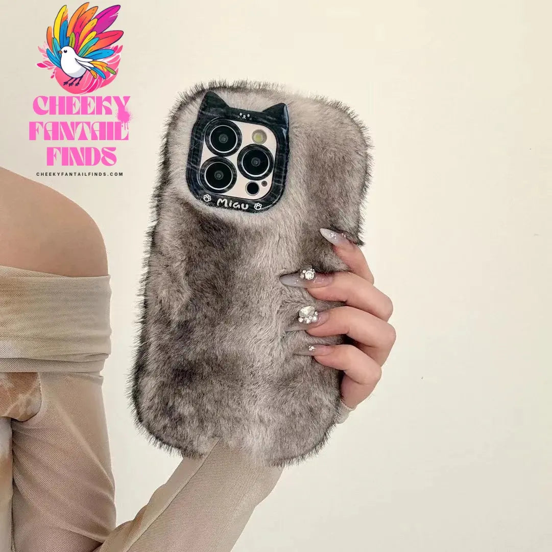 Simple And Luxurious Style, Soft Mink Fur Plush Winter Version Suitable For Apple IPhone 13Promax 12Pro 14 Phone Protective Case Cheeky Fantail Finds