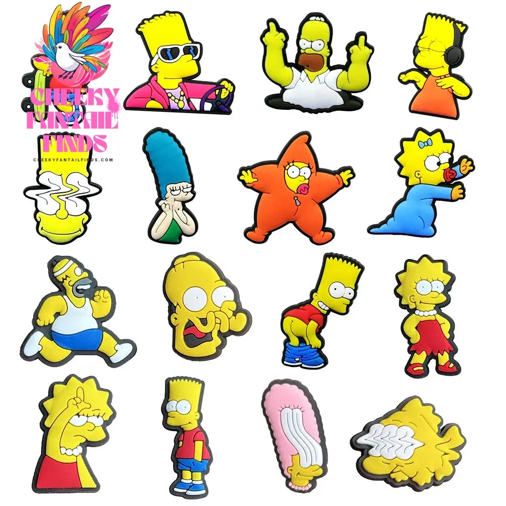 Single Sale 1pcs Cartoon Funny Shoe Charms PVC Accessories DIY Shoe Decoration For Clog Sandal Kids X-mas Gifts - Cheeky Fantail Finds