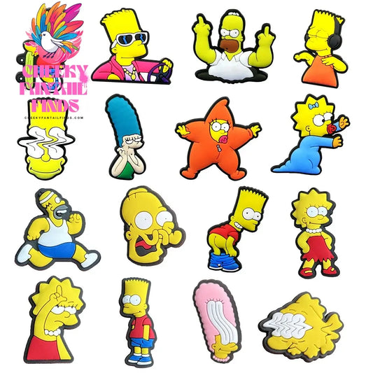 Single Sale 1pcs Cartoon Funny Shoe Charms PVC Accessories DIY Shoe Decoration For Clog Sandal Kids X-mas Gifts - Cheeky Fantail Finds