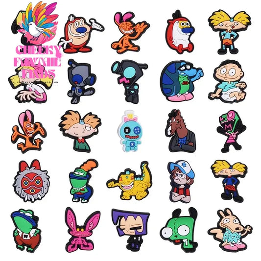 Single Sale 1pcs PVC Cartoon Shoe Charm Boy Girl Horse Man Shoe Accessories Clog Decorations for Kids Party X-mas Gift Cheeky Fantail Finds