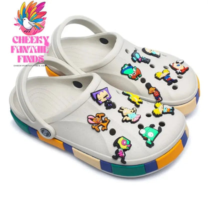Single Sale 1pcs PVC Cartoon Shoe Charm Boy Girl Horse Man Shoe Accessories Clog Decorations for Kids Party X-mas Gift Cheeky Fantail Finds