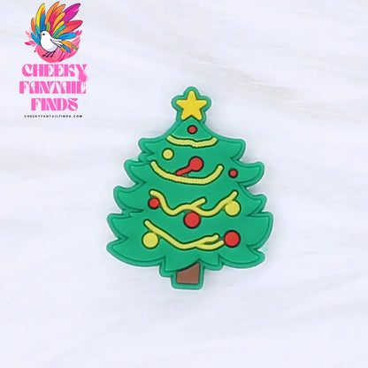 Single Sale Christmas Series Xmas Tree Shoe Charms Accessories Decorations PVC Classic Clog Buckle for Kids Party Xmas Gifts Cheeky Fantail Finds