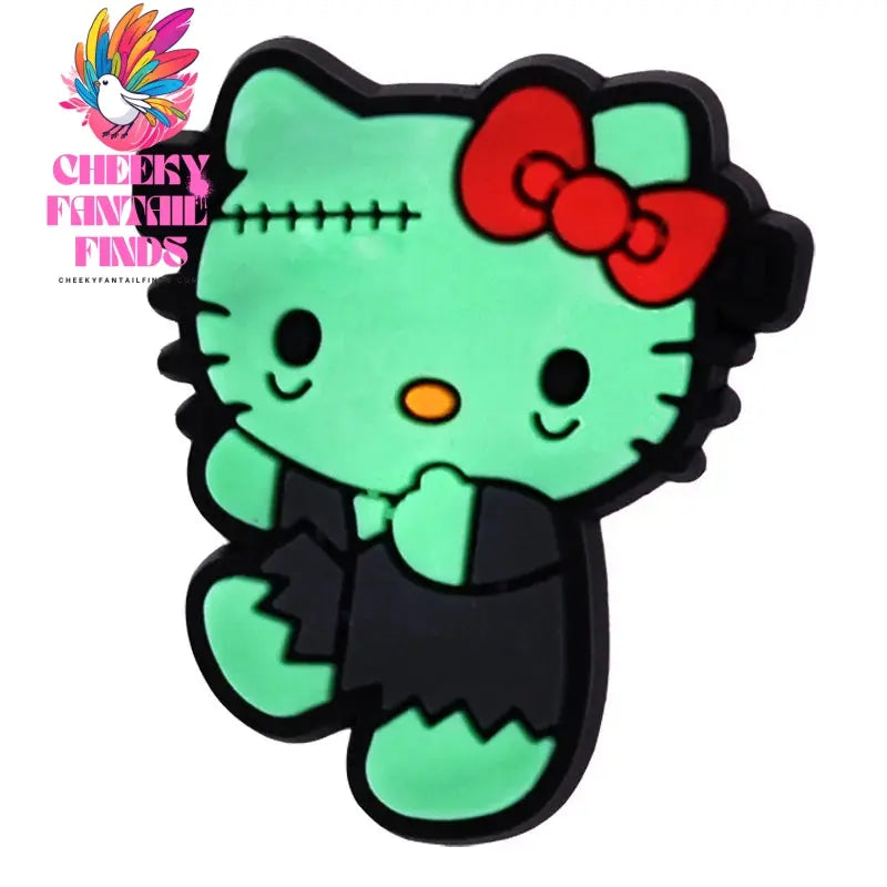 Single sale Halloween Mickey Hello Kitty PVC shoe Charms Accessories Decoration Buckles Classic Clog Fit Bands Bracelets Cheeky Fantail Finds