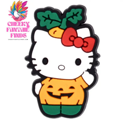 Single sale Halloween Mickey Hello Kitty PVC shoe Charms Accessories Decoration Buckles Classic Clog Fit Bands Bracelets Cheeky Fantail Finds