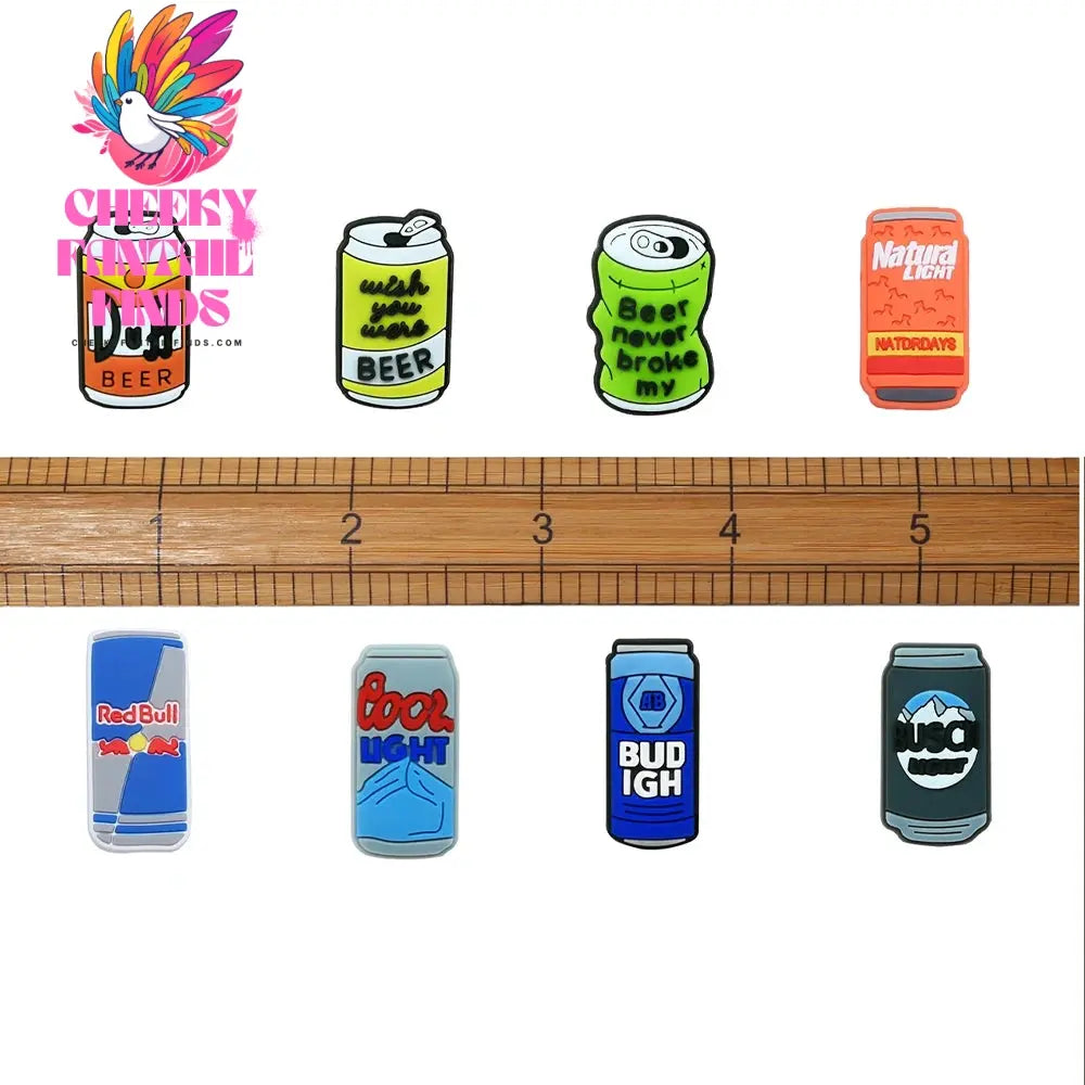 Single sale Prime Various Beverage PVC shoe Charms Accessories Decoration Buckles Classic Clog Fit Bands Bracelets Cheeky Fantail Finds
