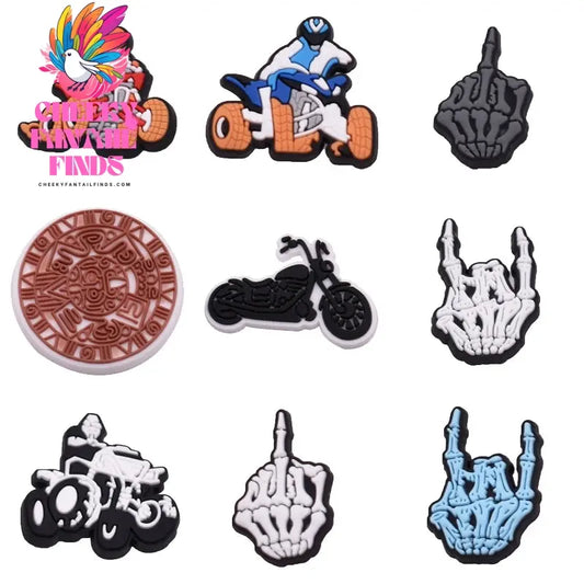 Skull Punk Shoe Charms for Shoe Accessories Men Clogs Pins Women Badge Boy Girl Jeans Kids Decorations Buckle Shoes Accessories Cheeky Fantail Finds