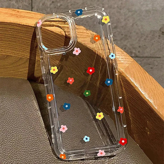 Small Flower Stars Soft Case For iPhone 16 14 13 11 15 Pro Max 12 Mini XS XR X 8 7 Plus SE 2022 13Pro Anti-drop Airbag Cover Cheeky Fantail Finds