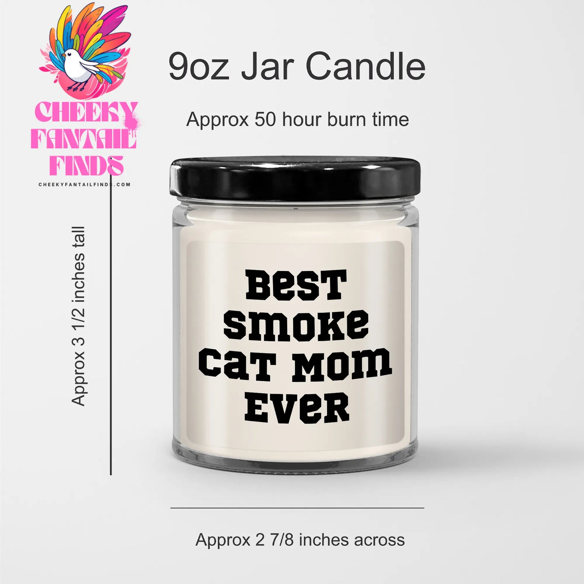 Smoke Cat Gifts for Best Smoke Cat Mom Ever | Funny 9oz Vanilla Soy Candle Gifts from Daughter for Father's Day Unique Gifts - Image 3