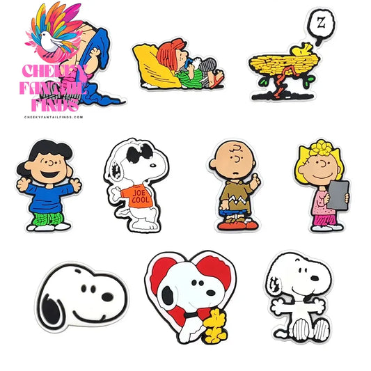 Snoopy Cute Cartoon Character for Cartoon Shoe Charms Accessories DIY Decoration for Classic Clog Kids Gifts - Cheeky Fantail Finds